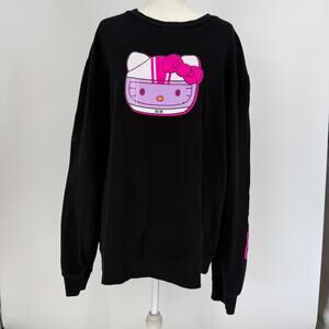 Sanrio Hello Kitty No Limit Speed Graphic Sweatshirt Black Pink 2XL Fits Large